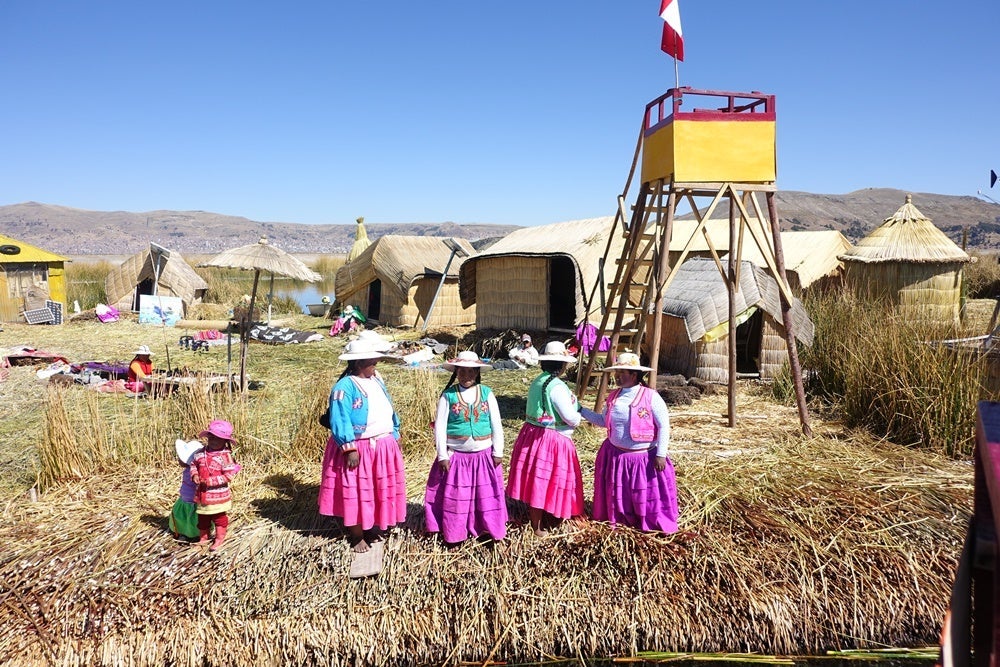 The floating island of Uros, made of reed.