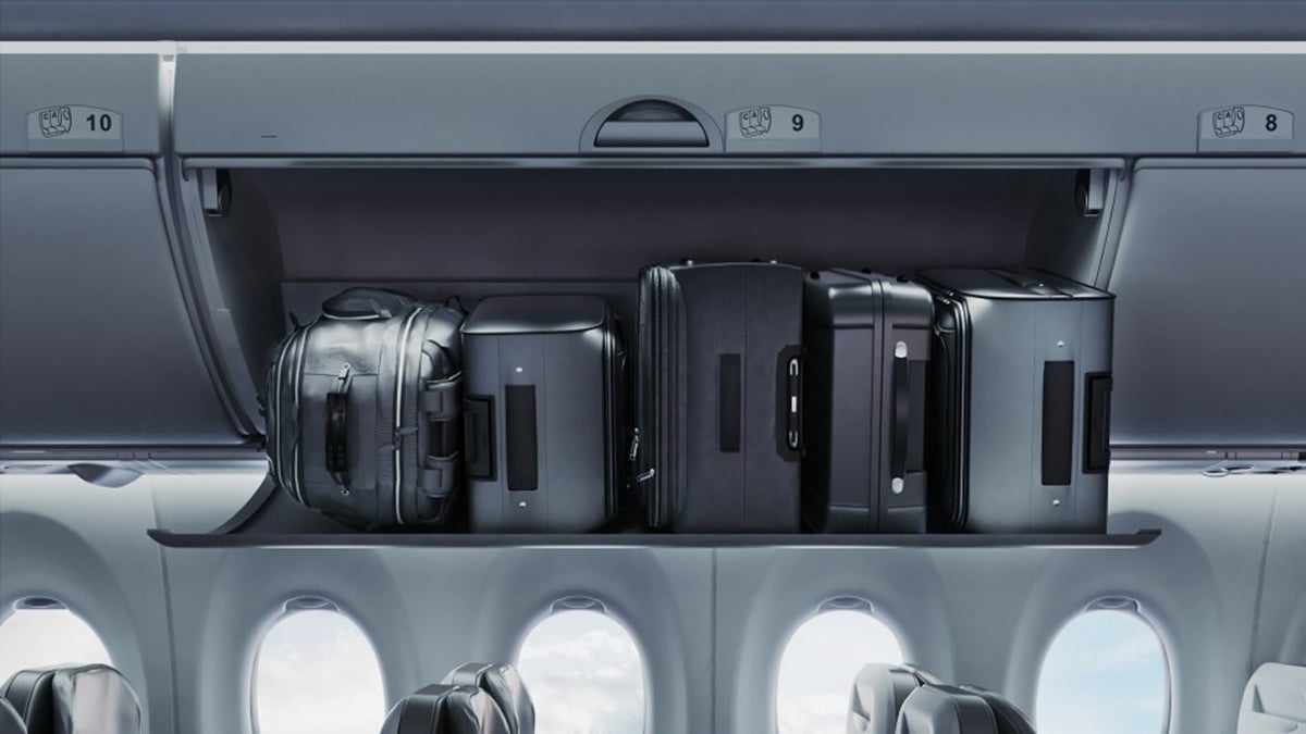 One roller bag per seat is a win for passengers. (photo: Bombardier)