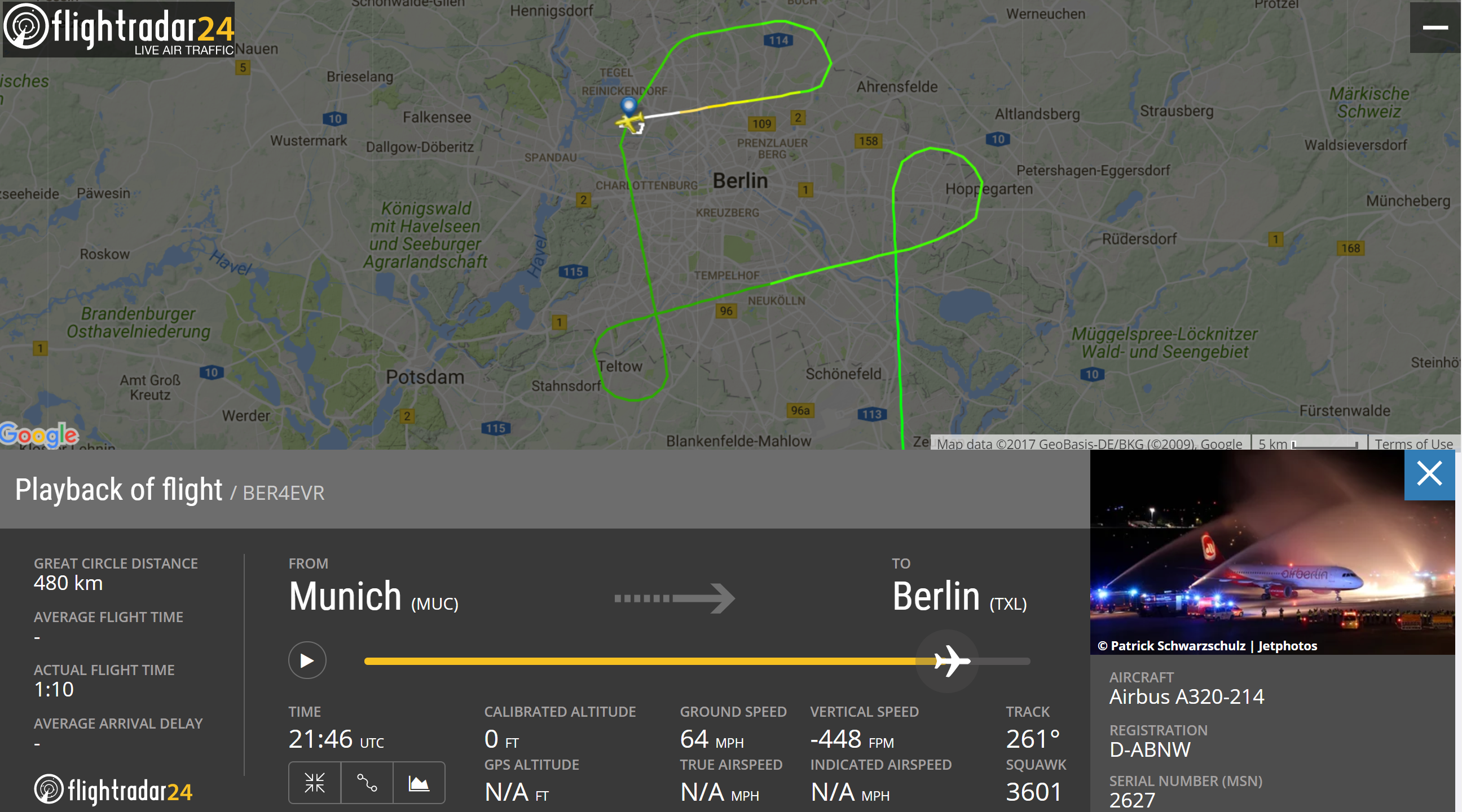 BER4EVR final flight track