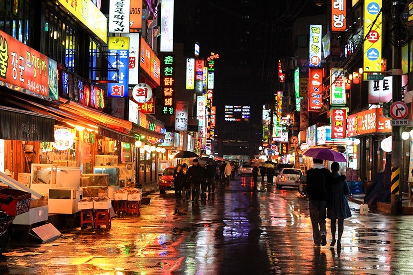 seoul, korea, night