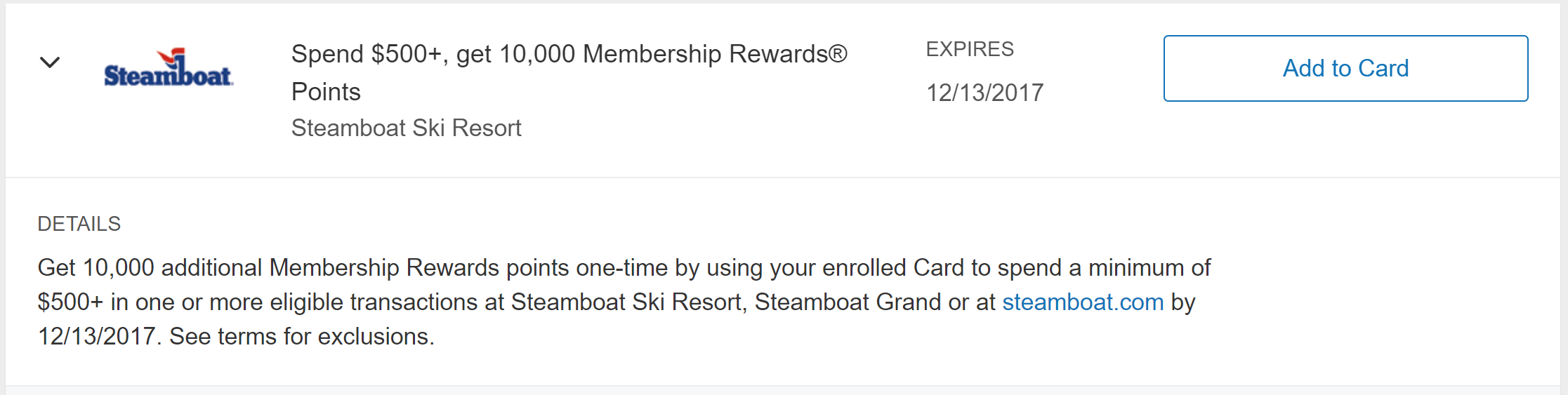 Steamboat Amex Offer