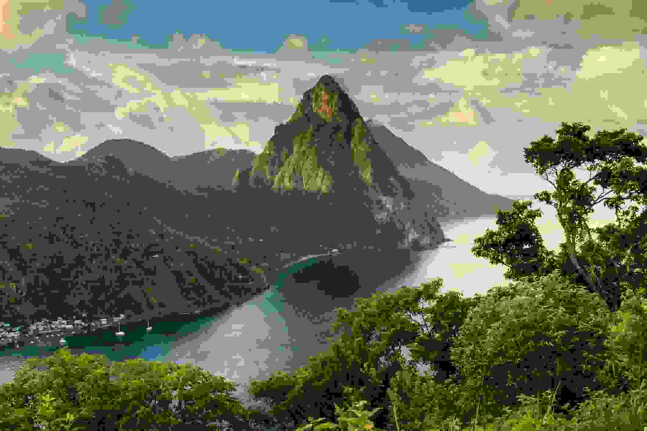 The Pitons on St. Lucia. Image by Paul Baggaley / Getty Images.