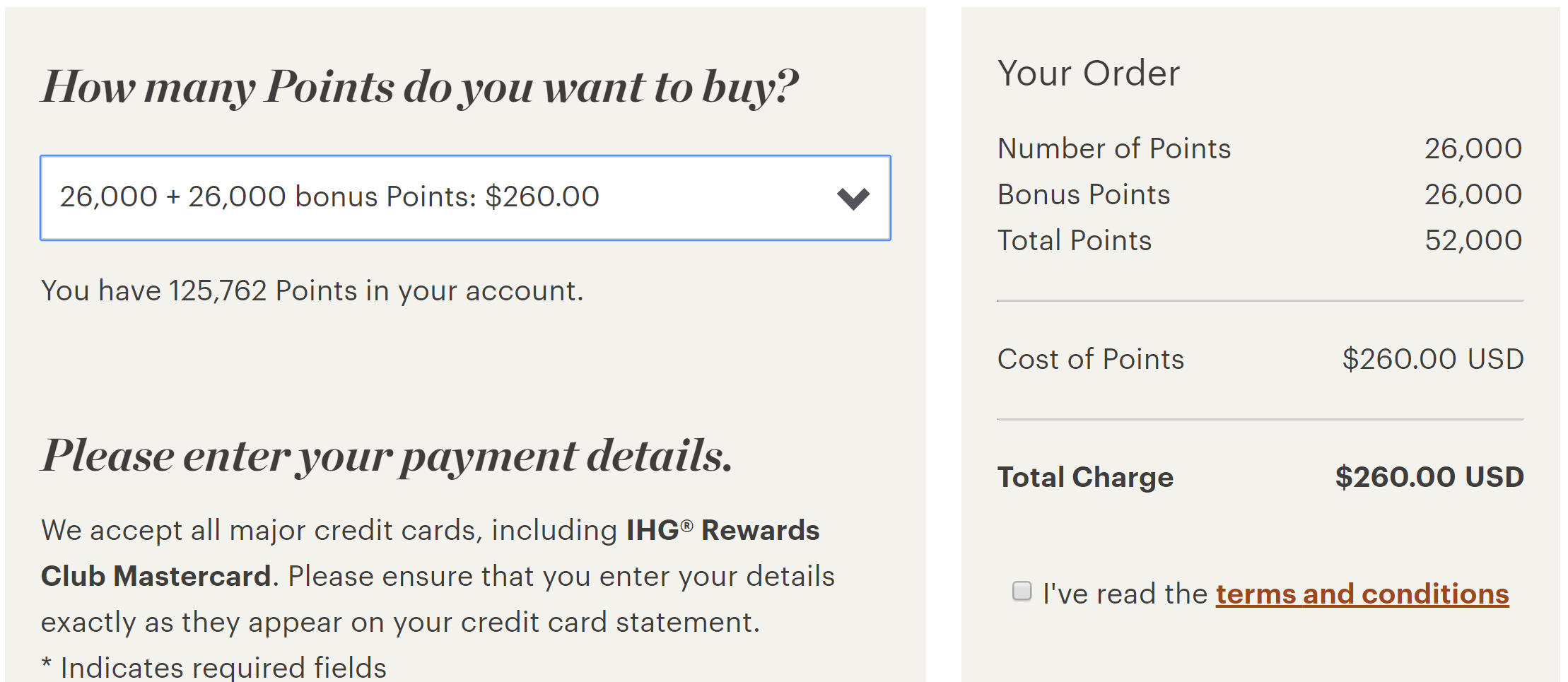 IHG buy points at 0.5 cents