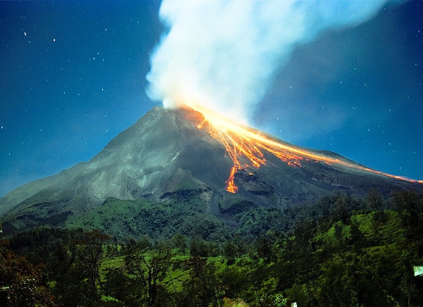 merapi, volcano, indonesia, java