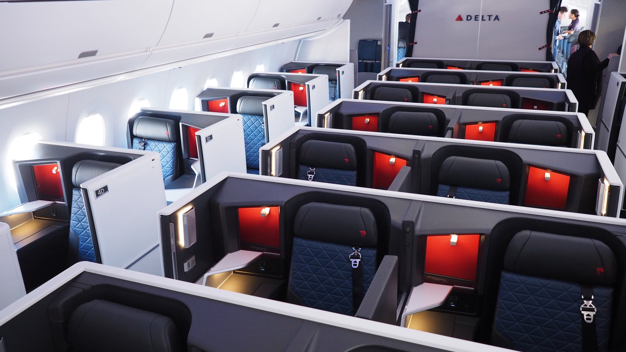 Delta One Suites aboard an Airbus A350