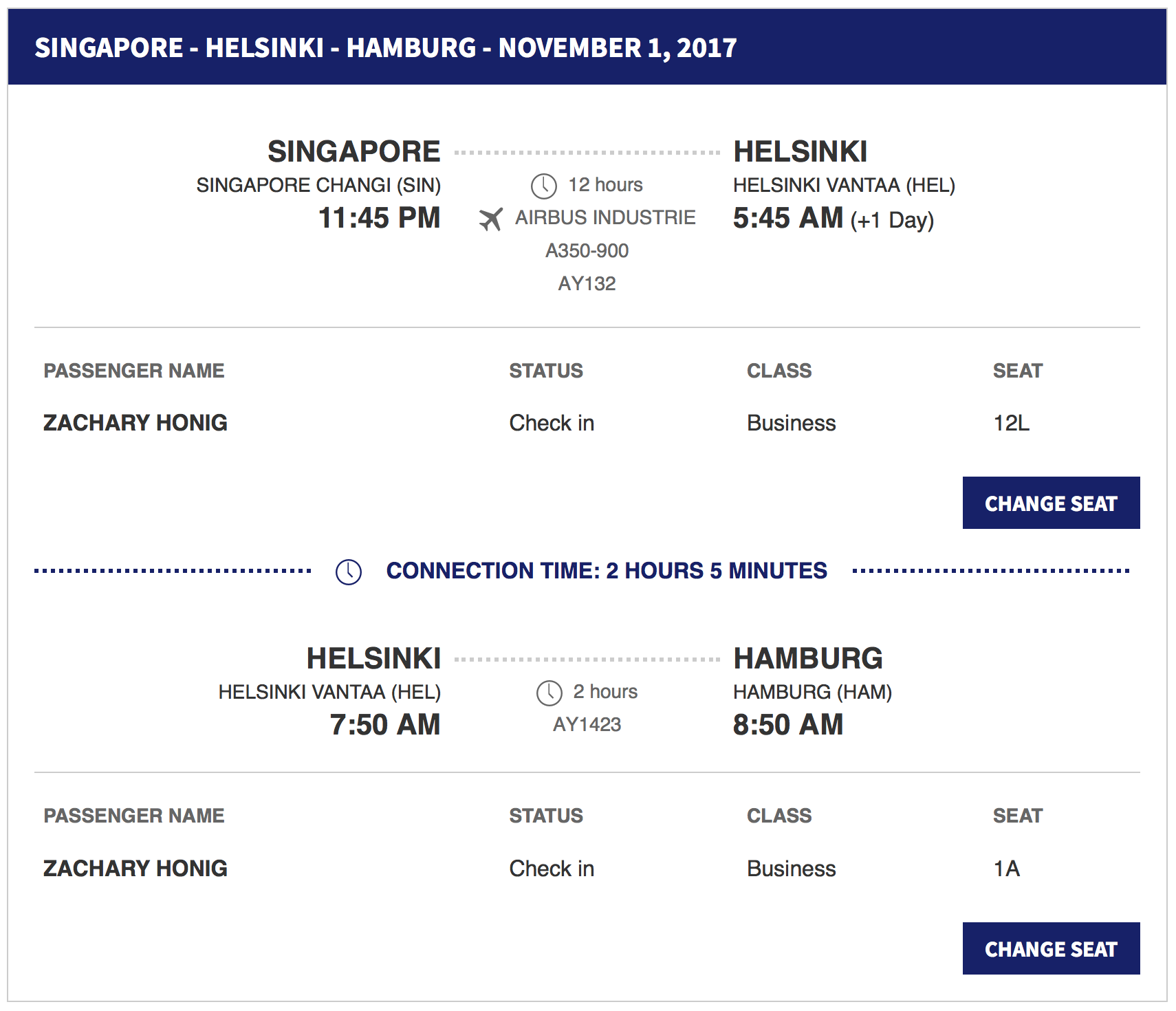 Finnair A350 Business Class Review