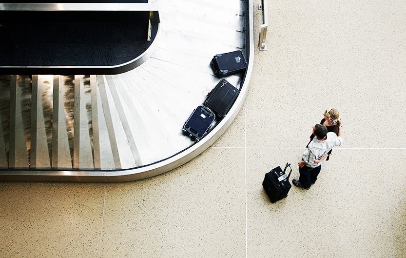 suitcases, luggage, carousel