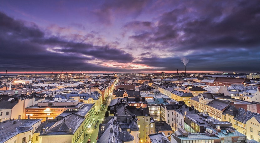 helsinki, finland, dusk