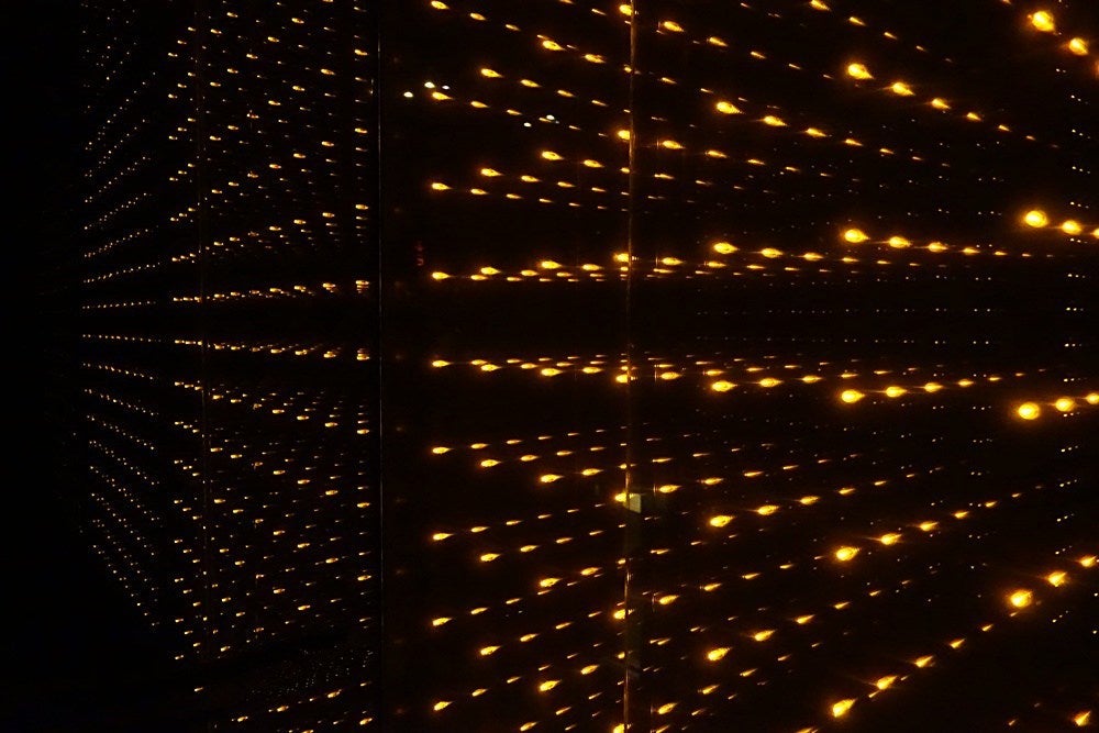 The elevators at the W Bogotá are dark.