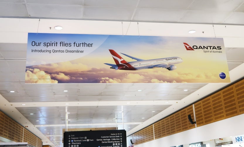 There's a ton of ads for the new Dreamliner in Qantas' airports.