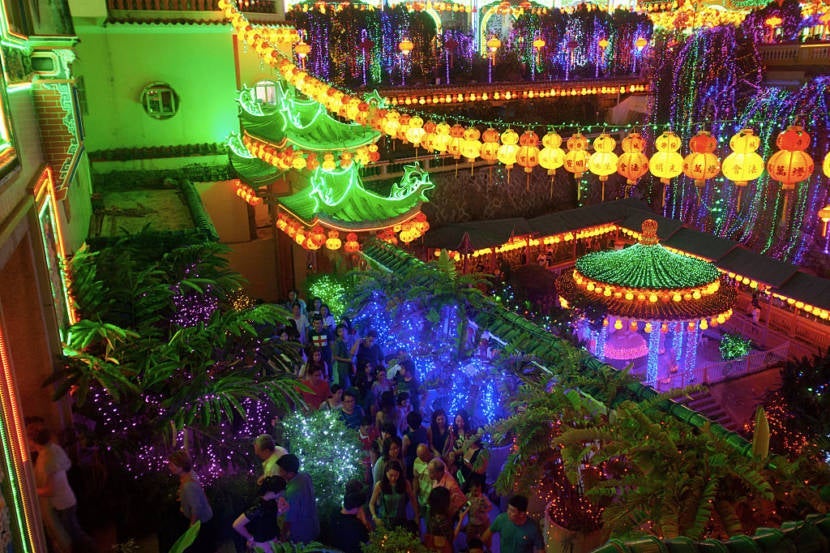 Chinese Malaysians and tourists visit Kek Lok Si temple in Georgetown, Penang, Malaysia, during the Chinese Spring Festival after the beginning of the Chinese New Year. The temple is decorated with thousands of Chinese lanterns which represent donations from the devotees. (Georgetown, Feb 11) (Photo by Alexandra Radu/NurPhoto) (Photo by NurPhoto/NurPhoto via Getty Images)