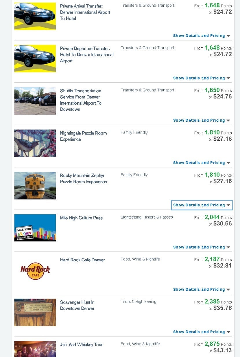 You can find some interesting ways to use your Ultimate Rewards points by searching "activities."