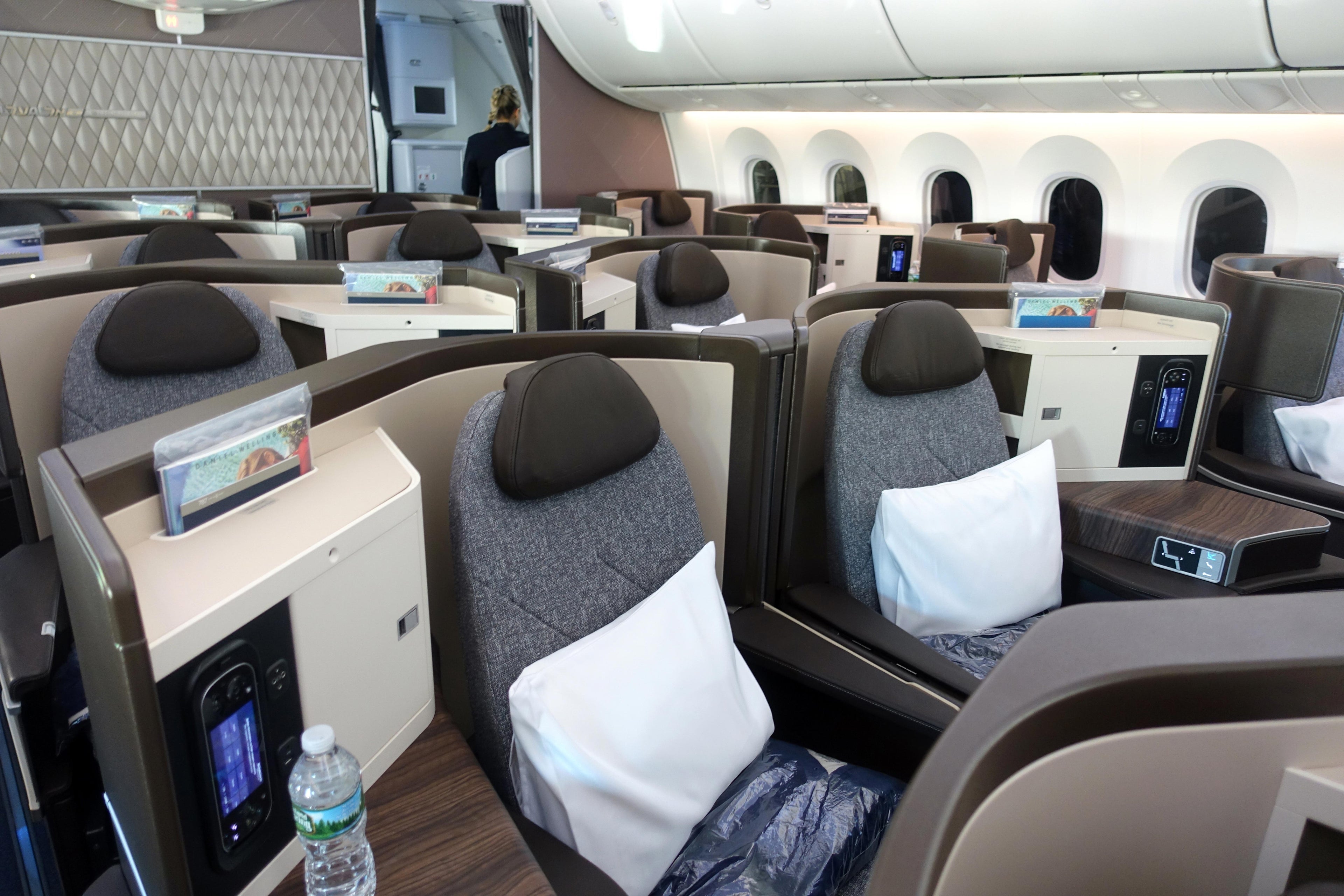 The new business class cabin on El al' Boeing 787 serving Tel Aviv from Newark (Image by Emily McNutt / The Points Guy)