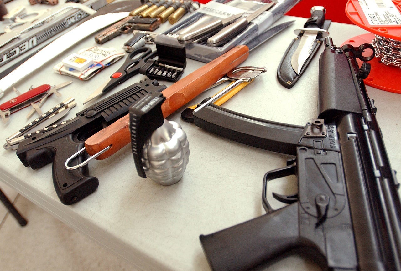 TSA Displays Contraband AT JFK Airport In New York