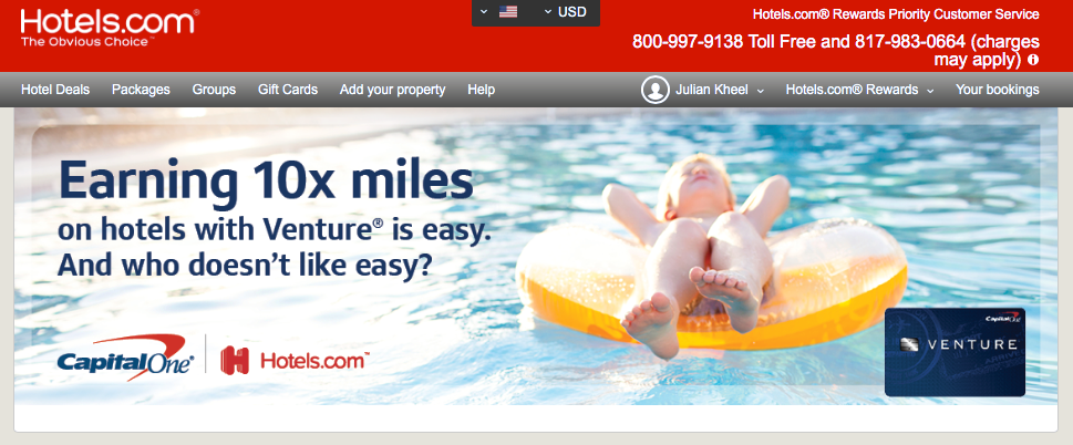 Hotels.com and Capital One Venture