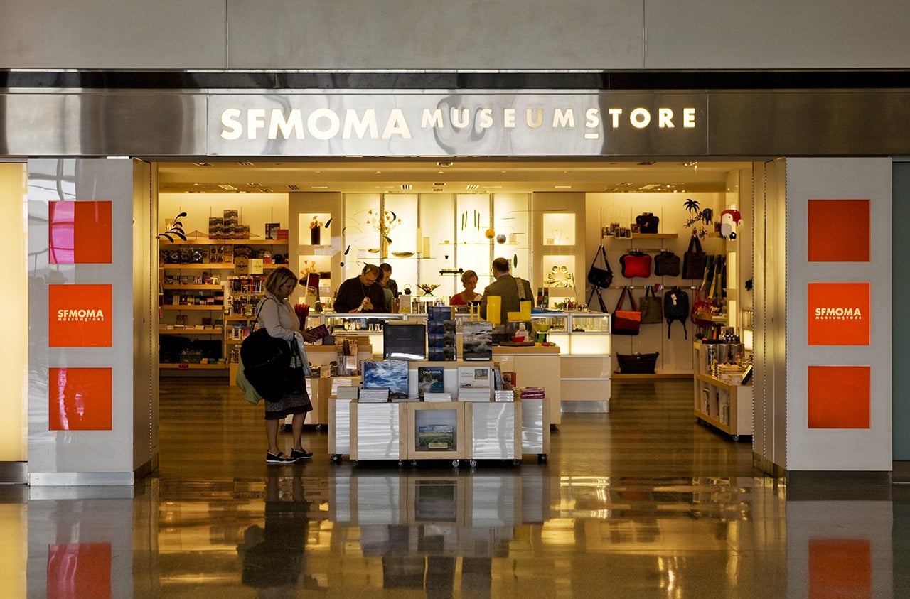 The San Francisco Museum of Modern Art's store at San Francisco Airport's International terminal. (Photo by George Rose/Getty Images)