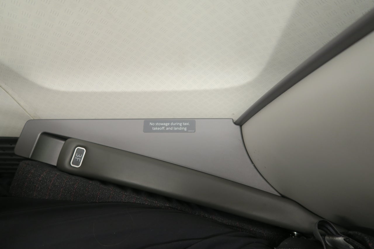 Space between the window and the armrest.