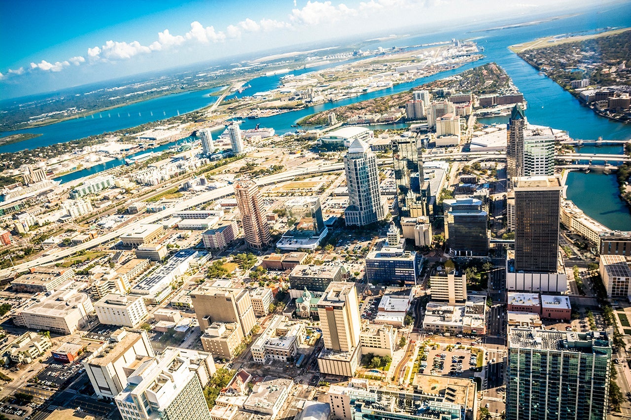 Aerial view of downtown Tampa