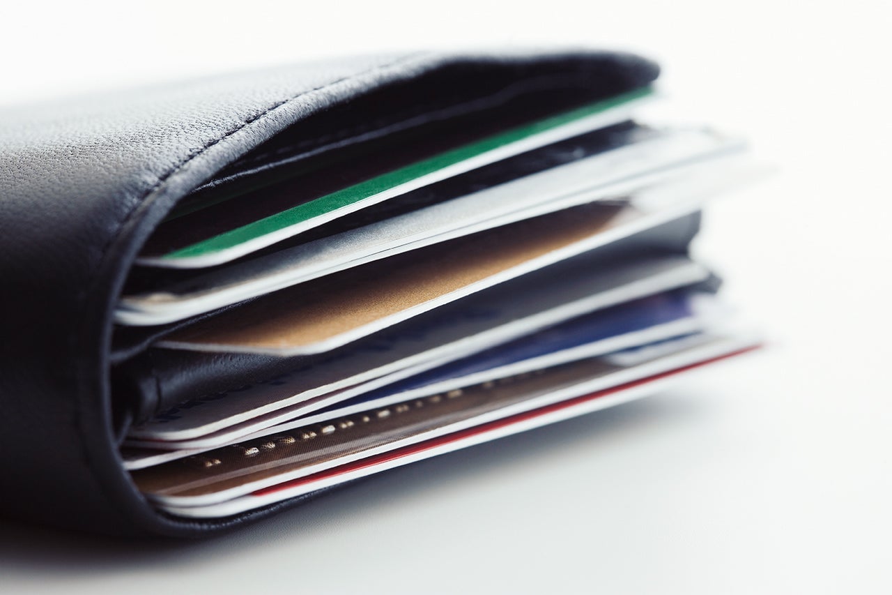 Wallet with credit cards