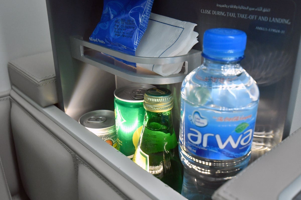 Kuwait Airways first-class mini-bar. Photo by Alberto Riva.