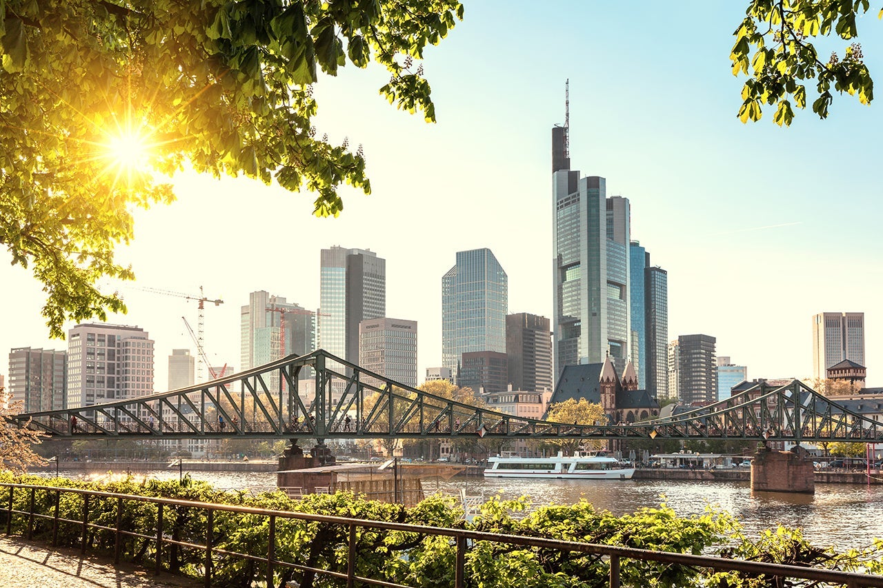 Frankfurt looking stunning in the evening light. (Photo by Nikada/Getty Images)