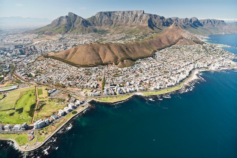 South Africa, aerial view of Cape Town