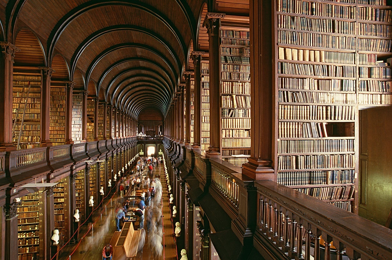 Book lovers should check out the Old Library at Trinity College in Dublin. (Photo by clu/Getty Images)