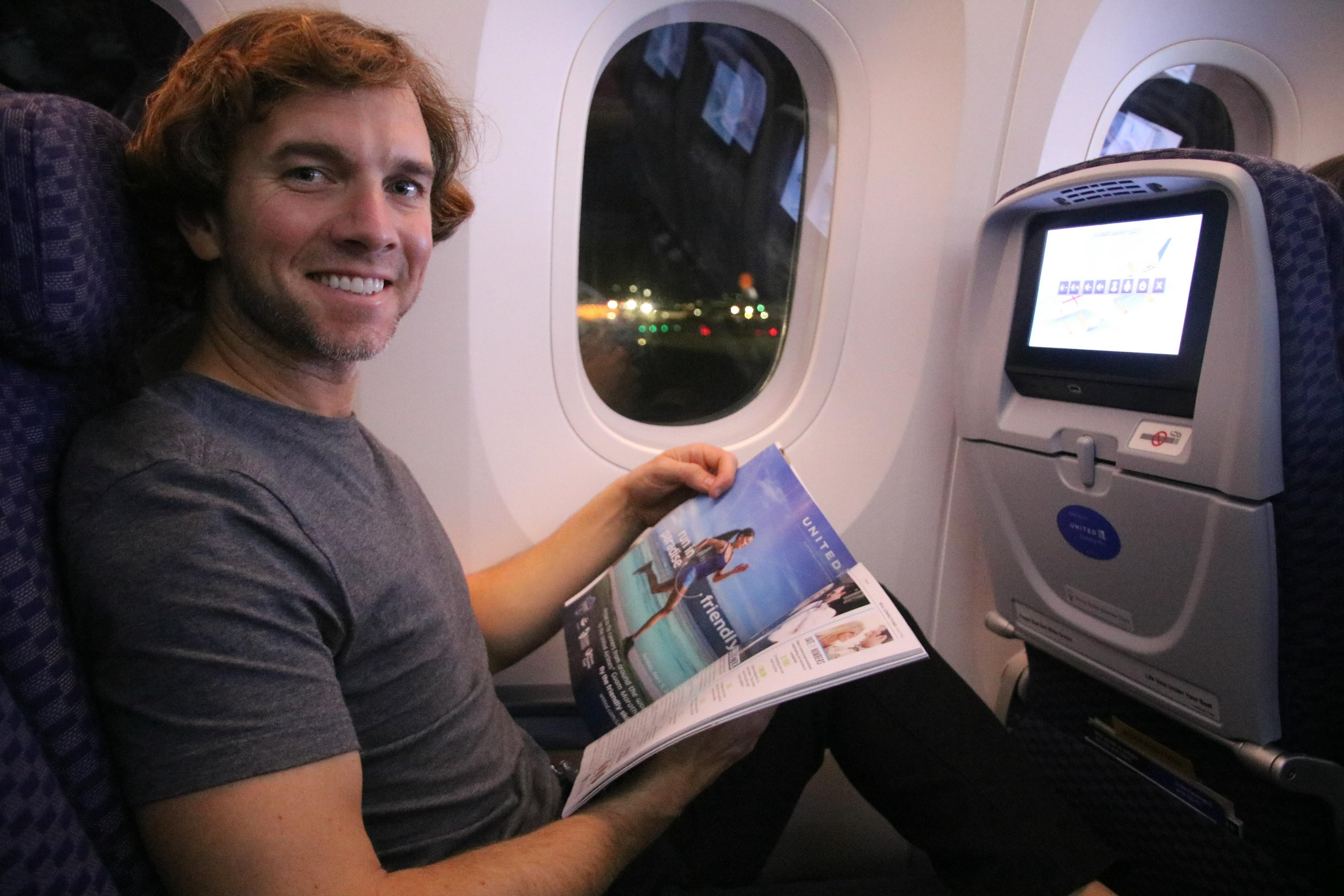 From a 17 hour SFO-SIN flight. Give me a window seat, pillow, blanket and some entertainment, and I'm good to go.