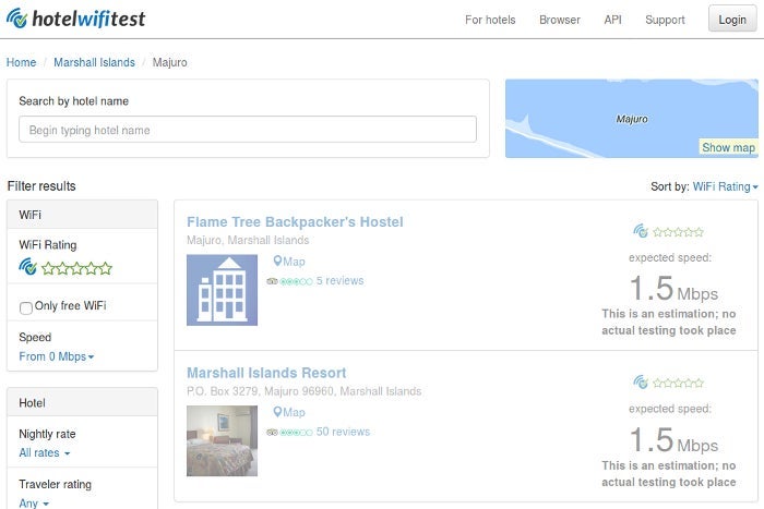 There are only two estimated results for Majuro in the Marshall Islands.