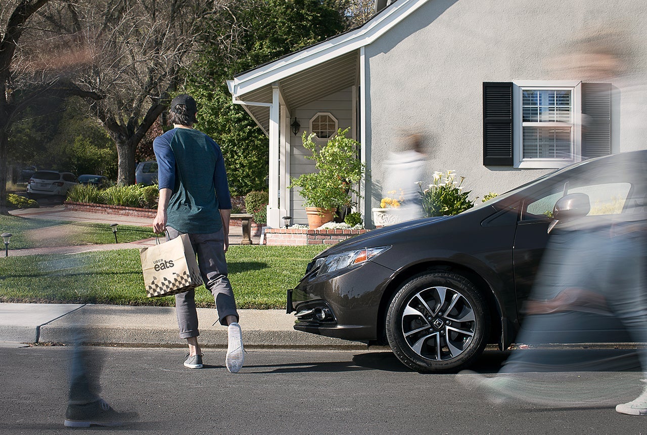 Person delivering Uber Eats