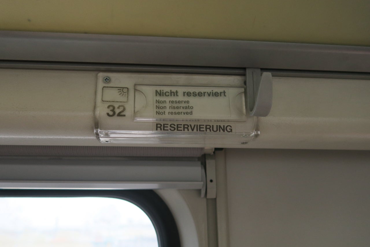 A sheet of paper is slid into this slot with reservation information.