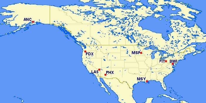 Condor US destinations.