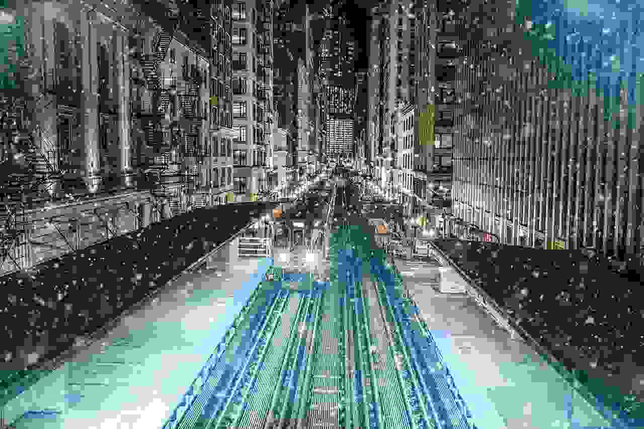 Subway train - Transportation in Chicago, IL. The city is visible on the background. (Photo by Leonardo Patrizi/Getty Images)