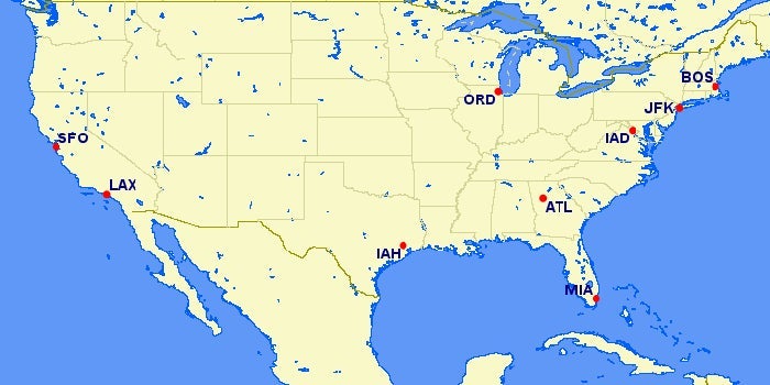 Turkish Airlines US destinations.