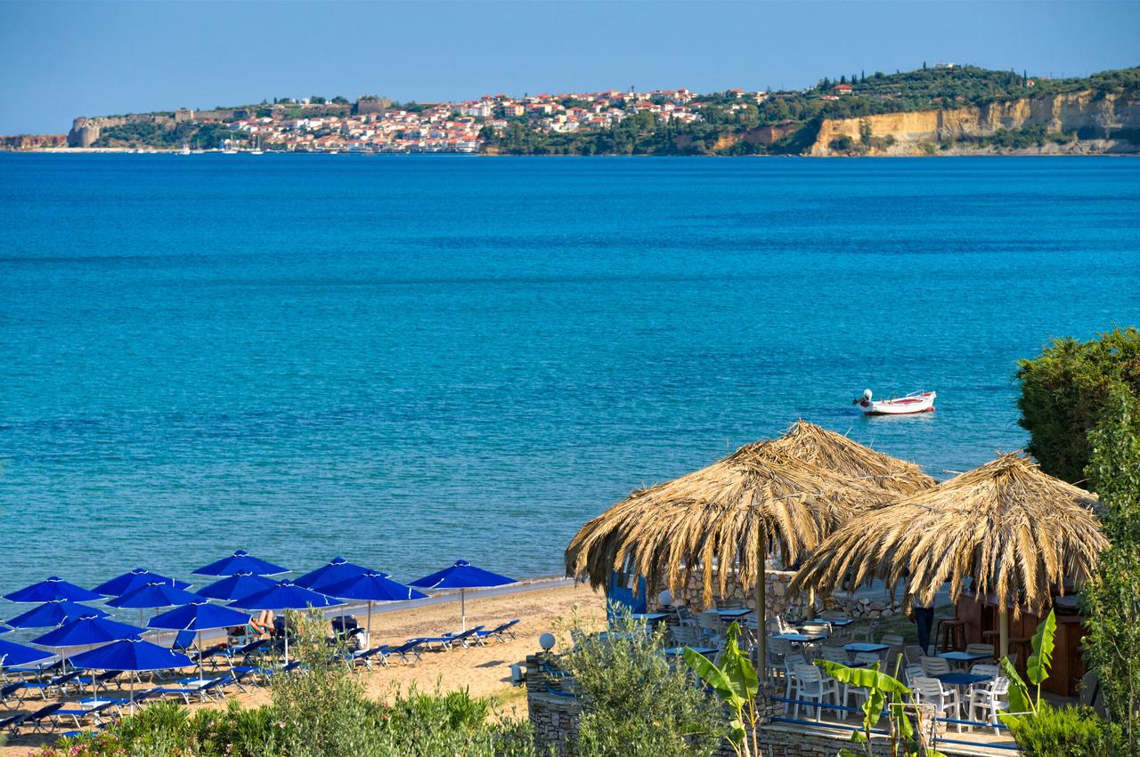 The view from the Peroulia Restaurant, Kómpoi, Greece. (Photo courtesy of Peroulia Beach Houses)