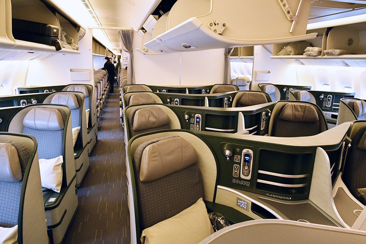 EVA Airways has a great business-class product including the pouring of premier champagnes.