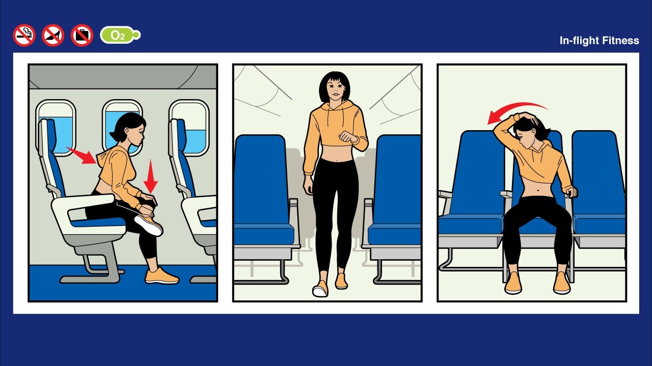 airplane neck stretches travel posture guide