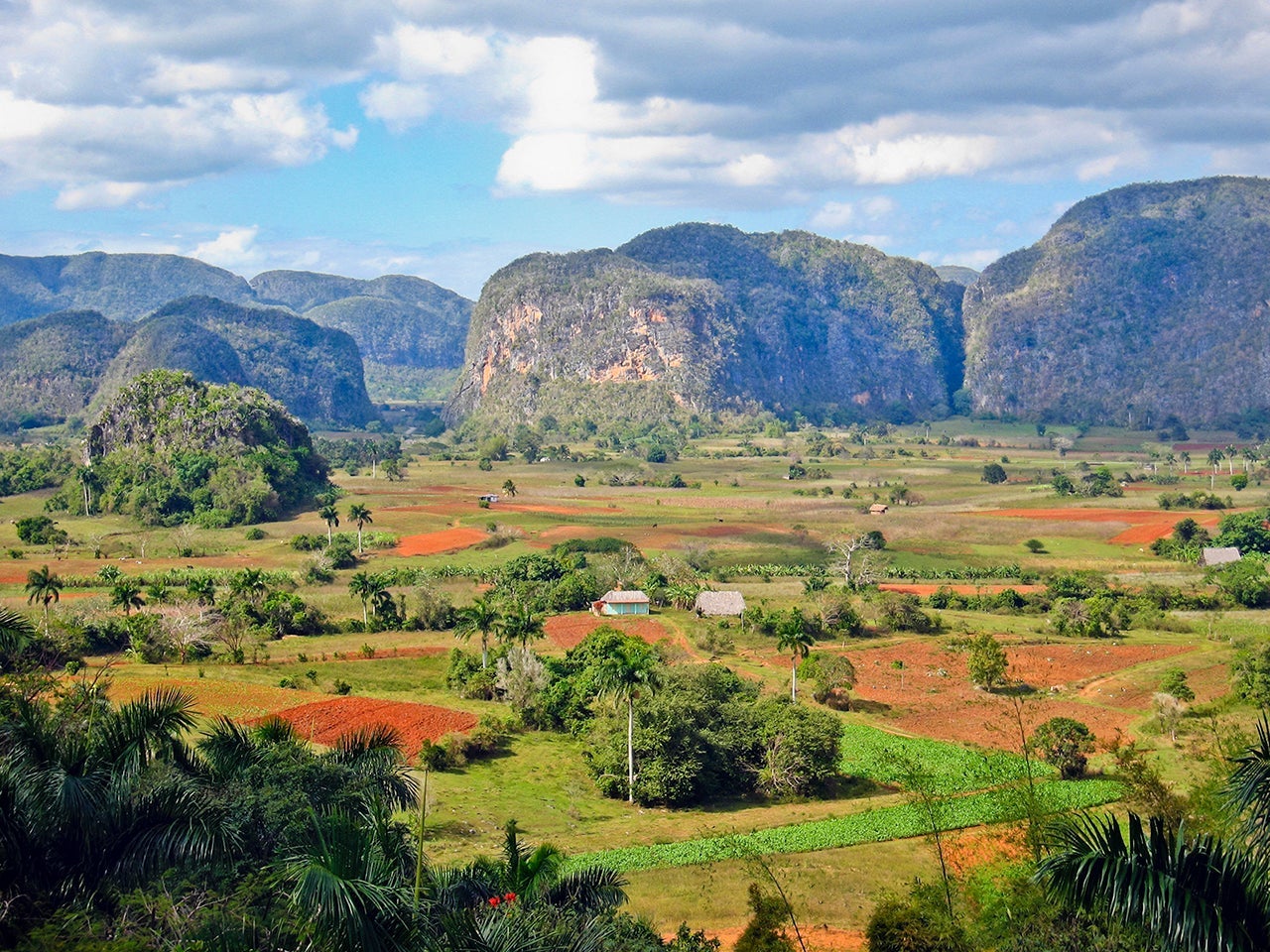 The mogotes are peculiar limestone hills with rounded top that emerge from the wide Valle de Viñales, famous for the tobacco growing. The valley was declared a UNESCO World Heritage Site in 1999. (Photo by oriredmouse/Getty Images)