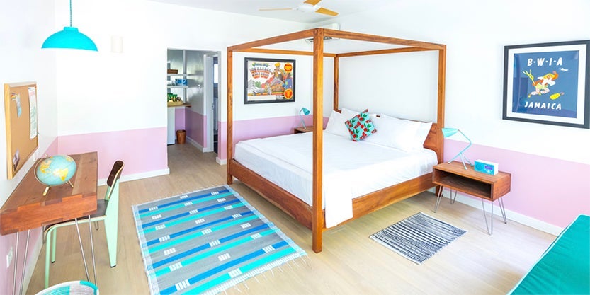 One of the mid century modern rooms at the Skylark boutique hotel in Negril. (Photo courtesy Skylark)