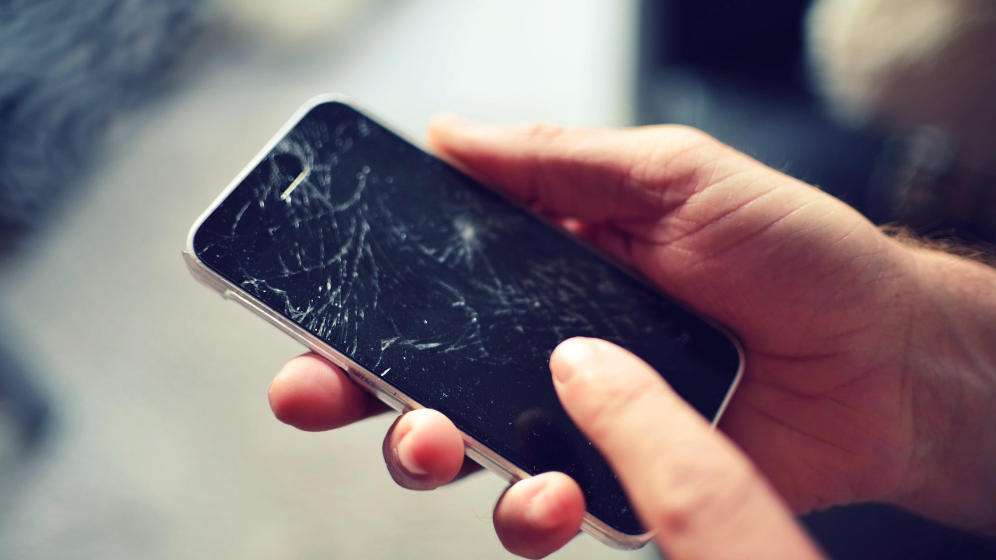 broken screen of smartphone