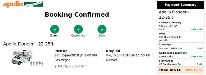 Apollo RV booking