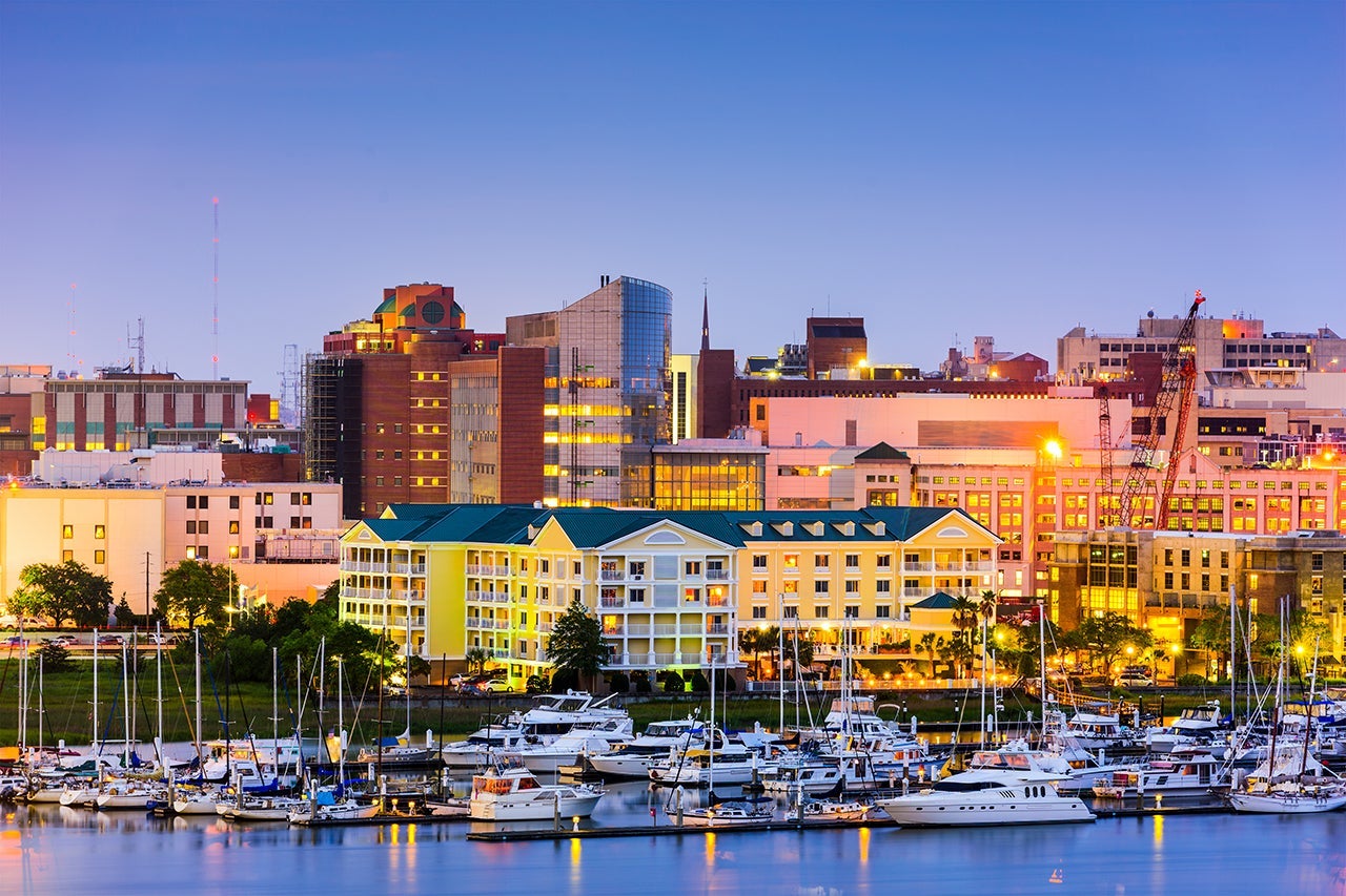 Charleston, South Carolina, USA skyline over the Ashley River. (Photo by SeanPavonePhoto / Getty Images)