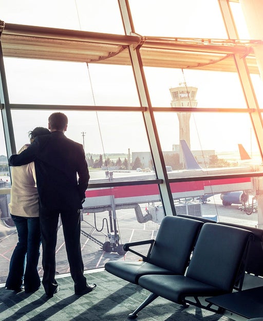 Couple in airport