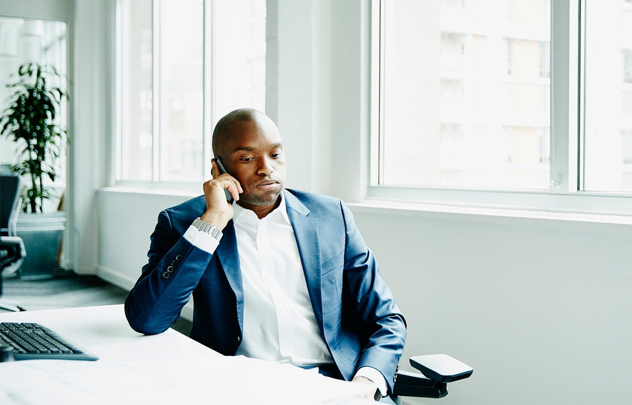 man on phone