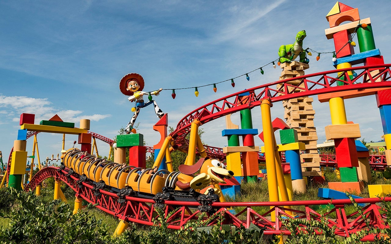 Slinky Dog Dash in the new Toy Story Land (Photo by Matt Stroshane/Disney)