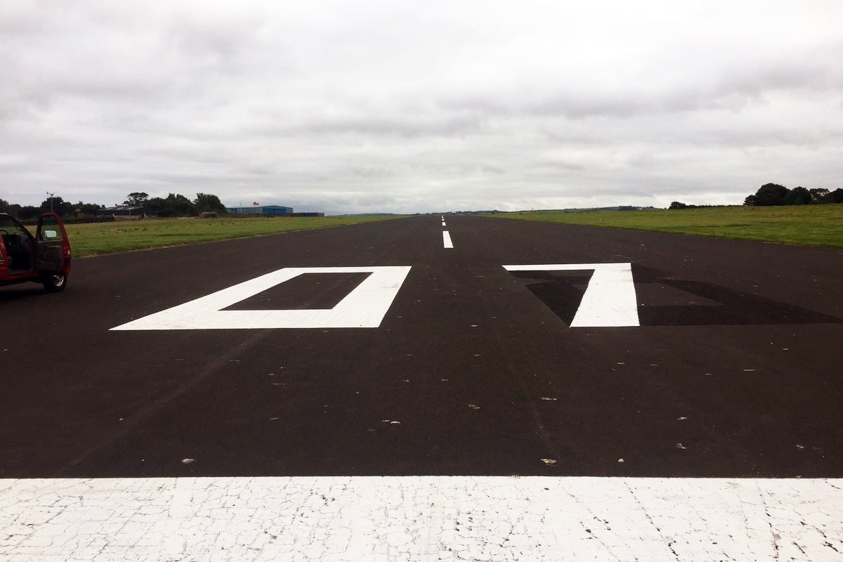 Repainted numbers at Wales West Airport. Image via Wales West Airport Twitter.