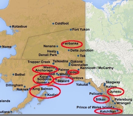 Alaska Hotel Map