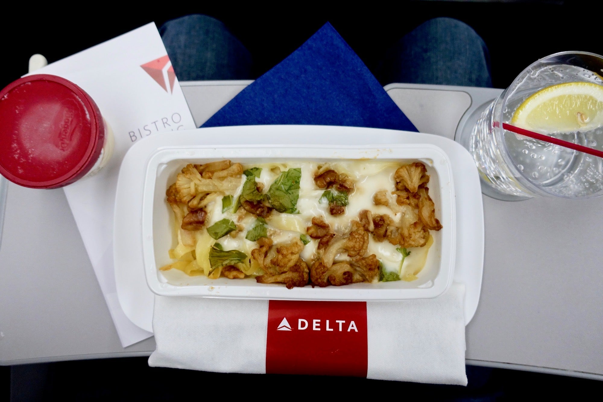Delta's bistro-style dining, coming November 2019 to international coach passengers (Photo by Benji Stawski/The Points Guy)