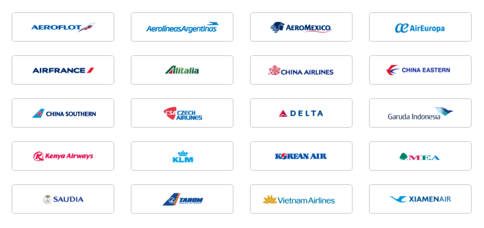 The 20 current SkyTeam airlines.