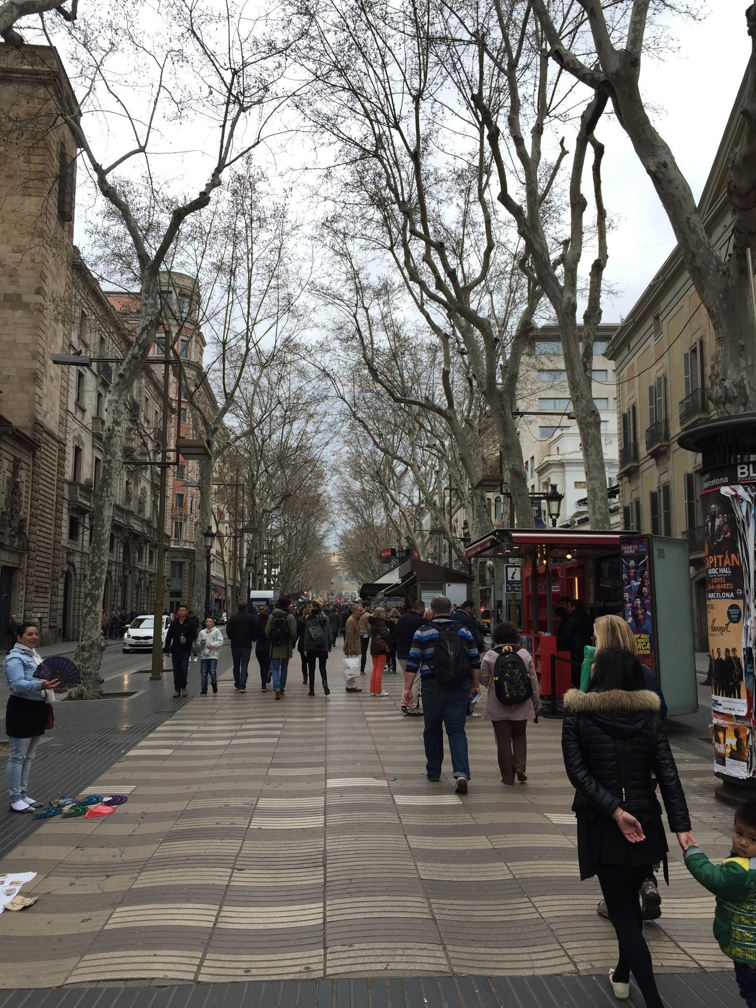 Las Ramblas right outside the hotel's doors